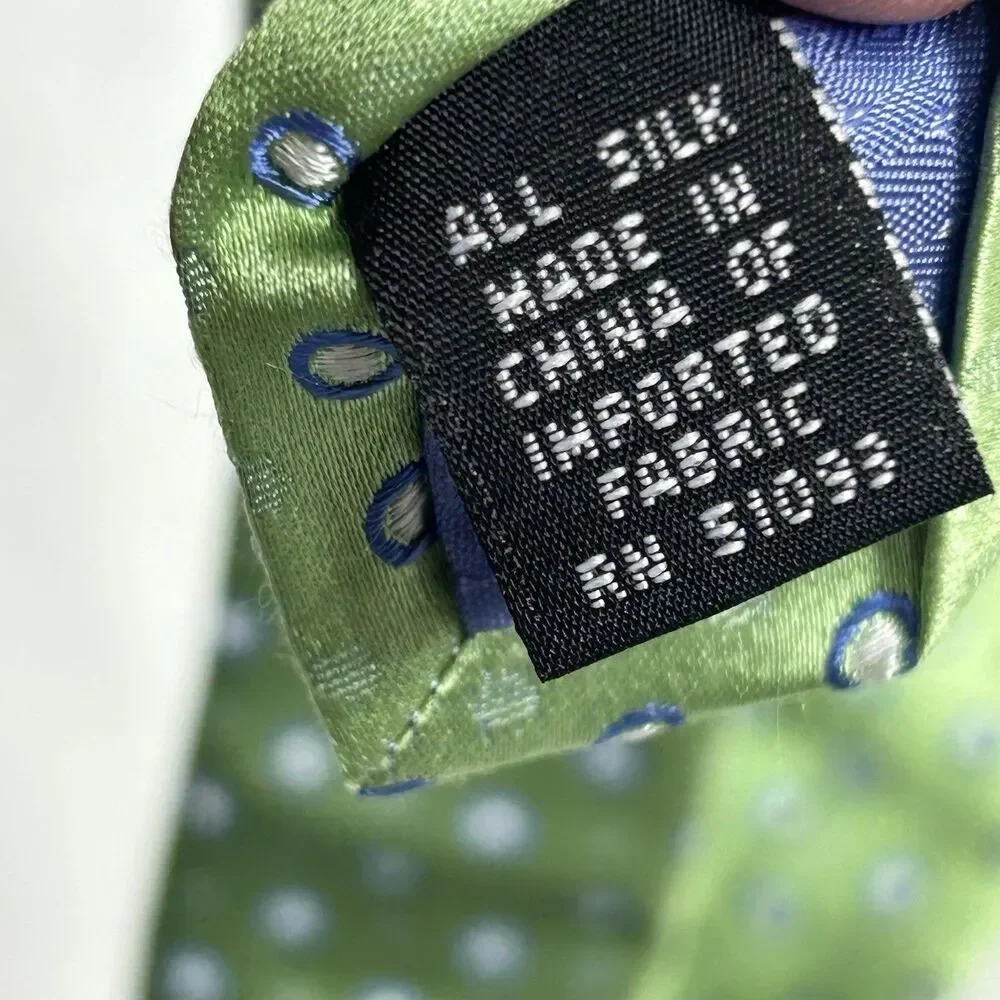 Tango Silk Necktie Green Blue Polka Dot Business Career 59